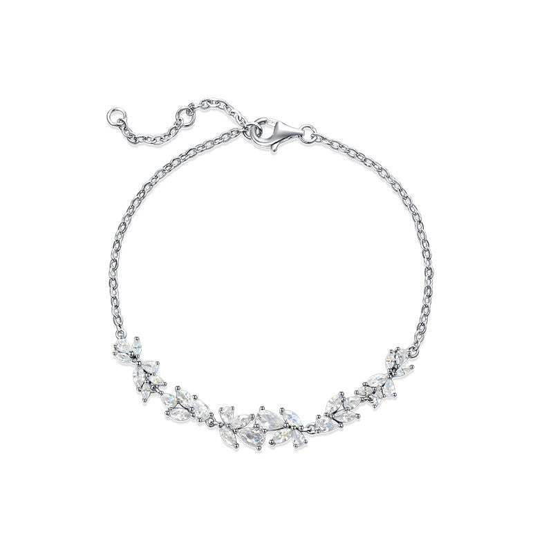 Becca Silver Wisteria Flower Smile Necklace Zircon