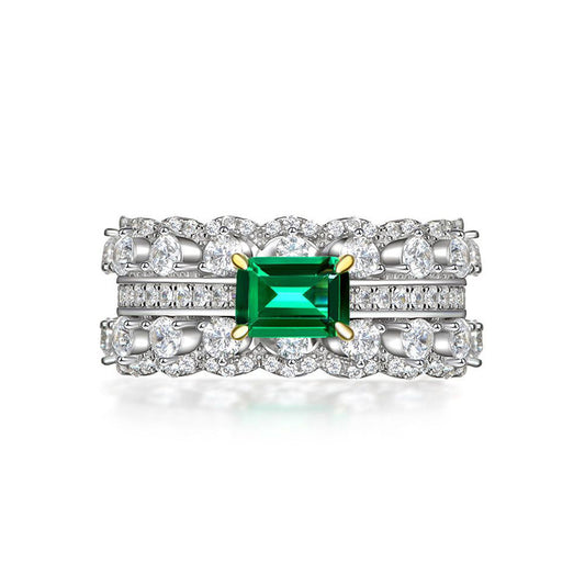 Lara Sterling Silver Jewelry Wholesale Emerald Double Row