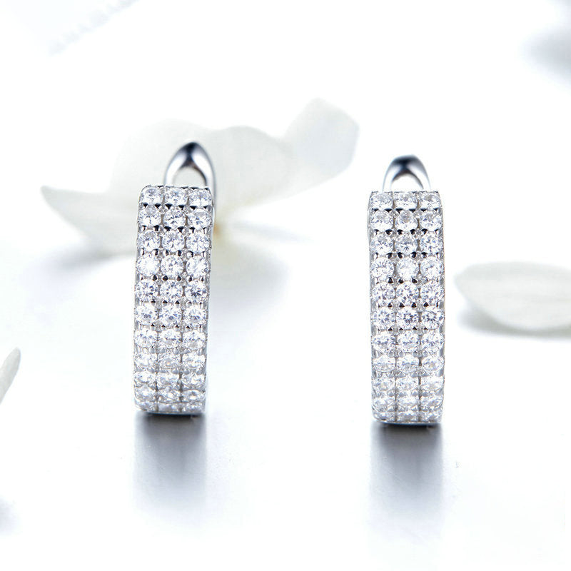 Maputo Silver Zircon Earrings