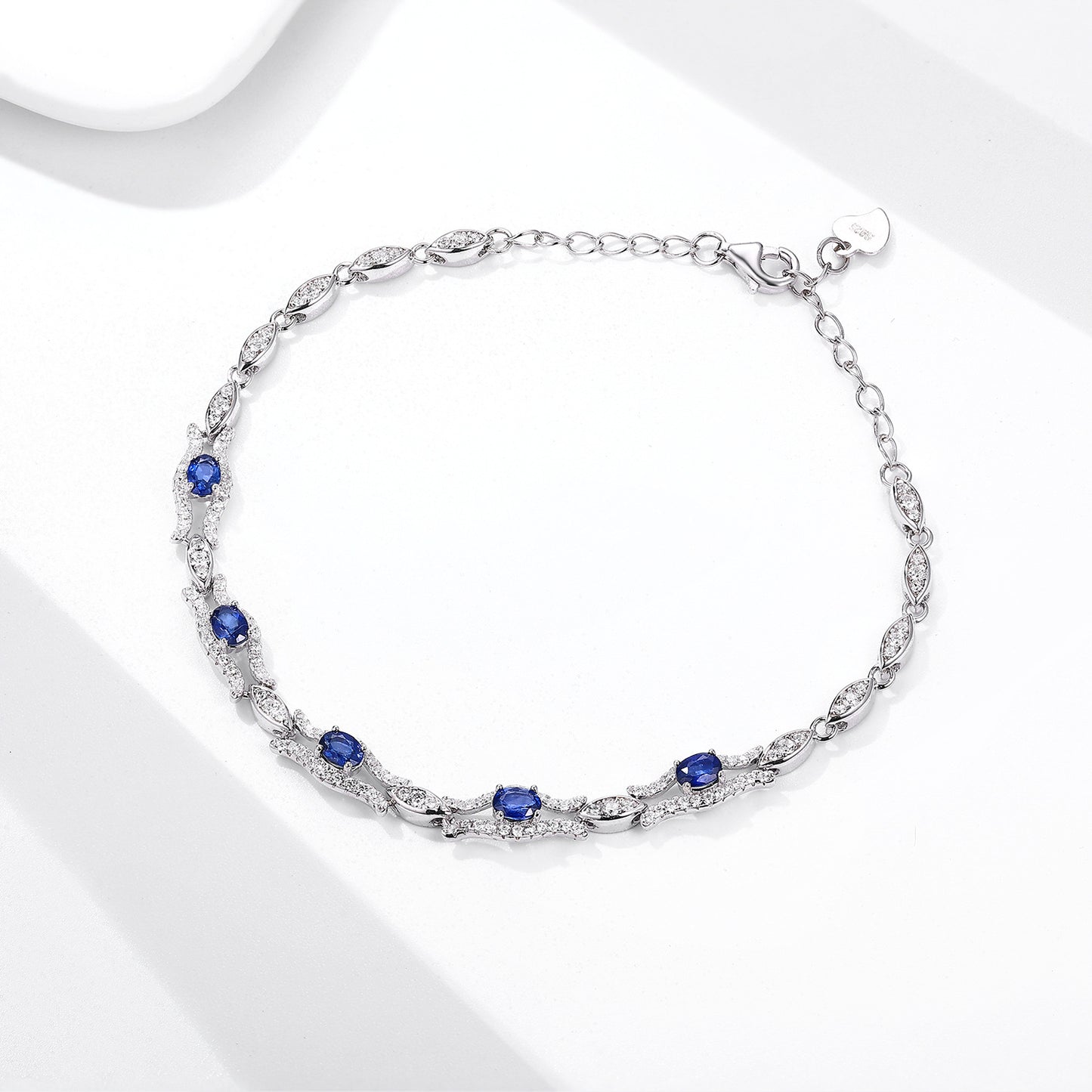 Zeila Silver Natural Sapphire Bracelet