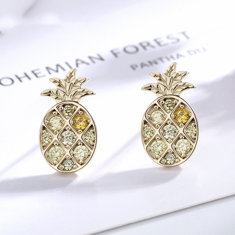 N'Djamena Sterling Silver Pineapple Earrings