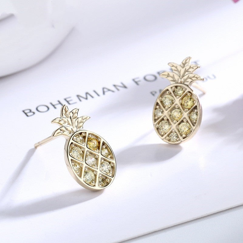 N'Djamena Sterling Silver Pineapple Earrings