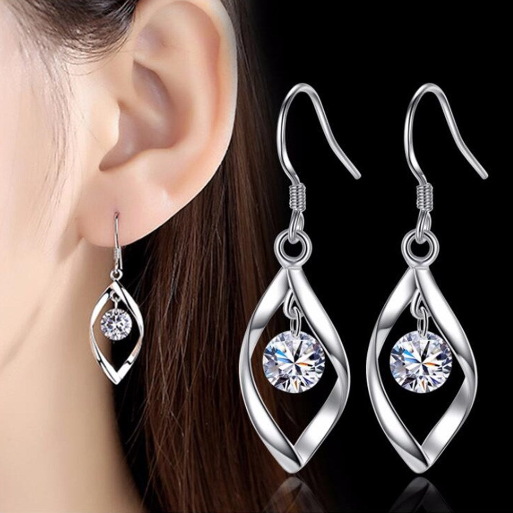 Sebokeng Sterling Silver Twisted Diamond Earrings