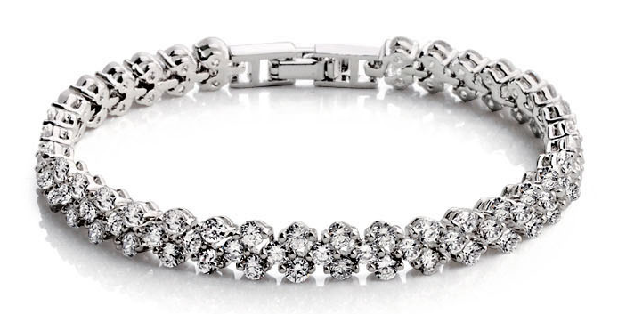 Betty Sterling Silver Shiny Diamante Bracelet