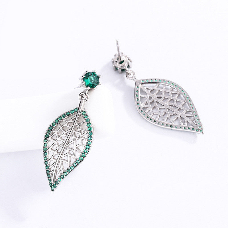 Kimberley Sterling Silver Earrings With Green Diamonds