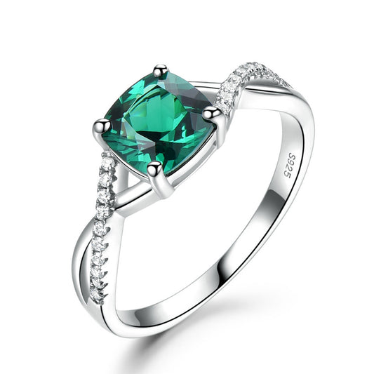 Lana  Emerald Ring Sterling Silver