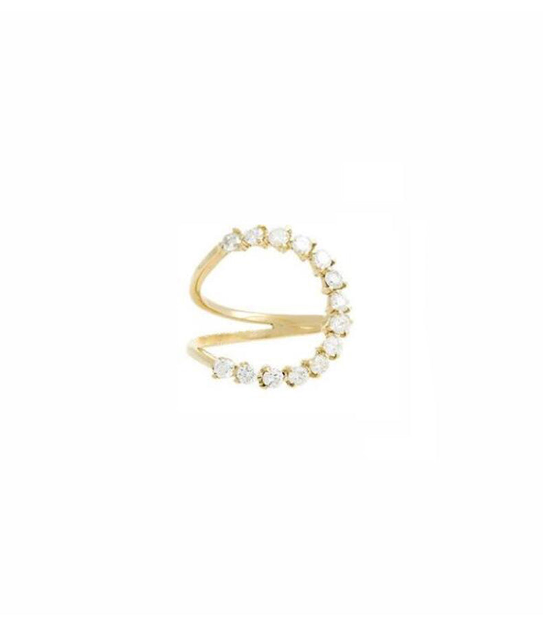 Mona Gradient Crescent Pearl Ring