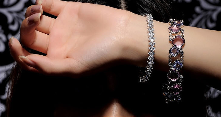 Betty Sterling Silver Shiny Diamante Bracelet