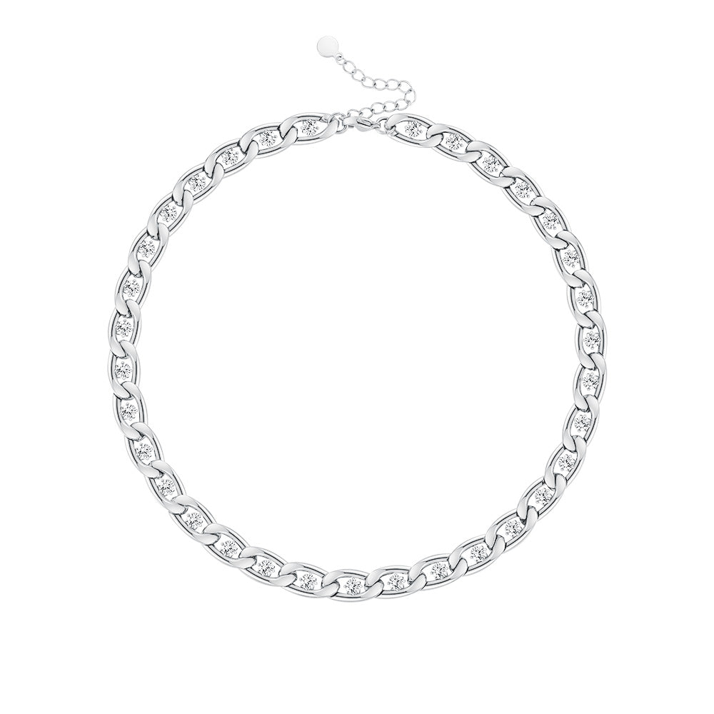 Louise Titanium Steel Chain Claw Diamond Necklace