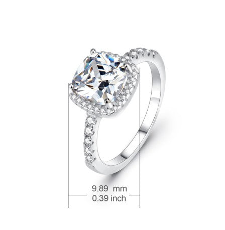 Mara Ring aus Sterlingsilber mit quadratischem Diamant