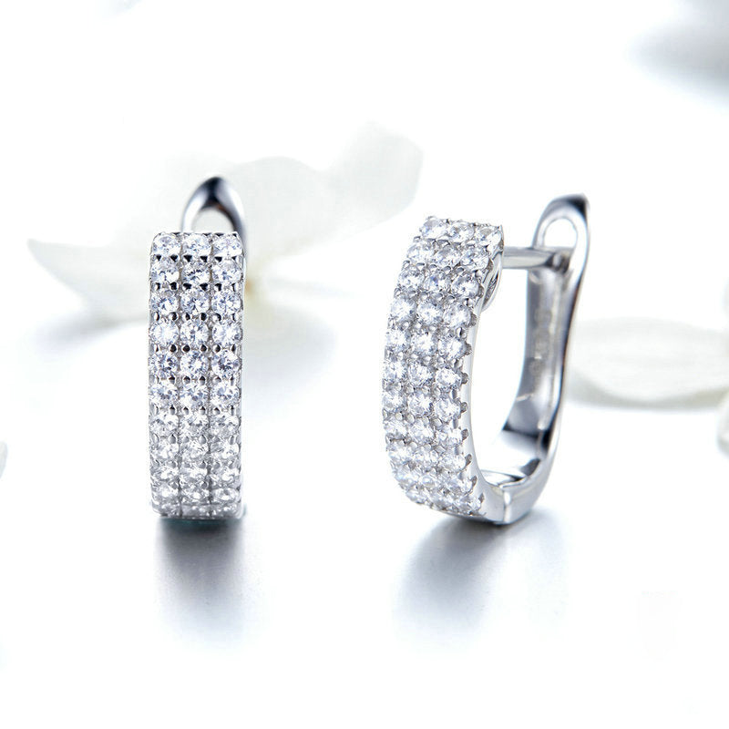 Maputo Silver Zircon Earrings