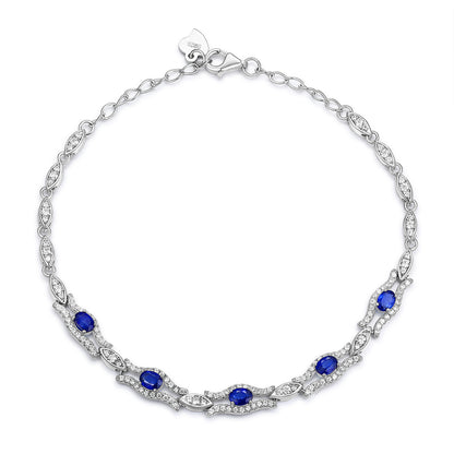 Zeila Silver Natural Sapphire Bracelet