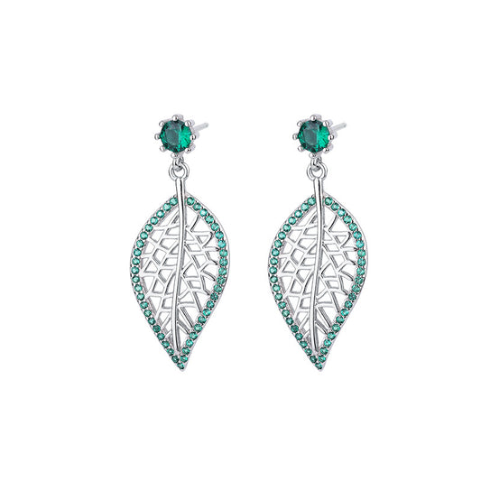 Kimberley Sterling Silver Earrings With Green Diamonds