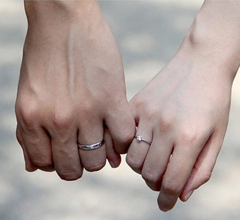 King & Queen Sterling Silver Couple Rings