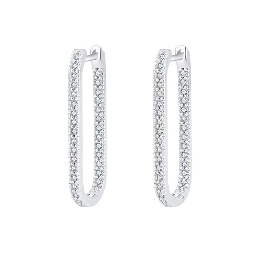 Alberton Sterling Silver Geometric U-shaped Earrings