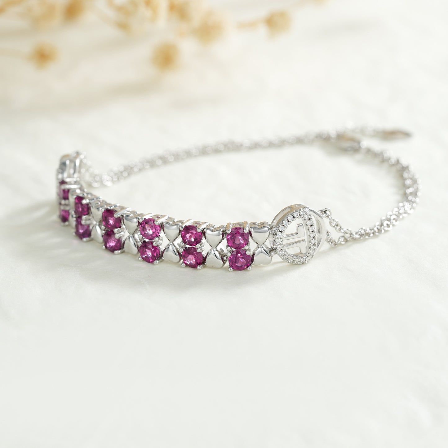 Davina Sterling Silver Purple Garnet Bracelet