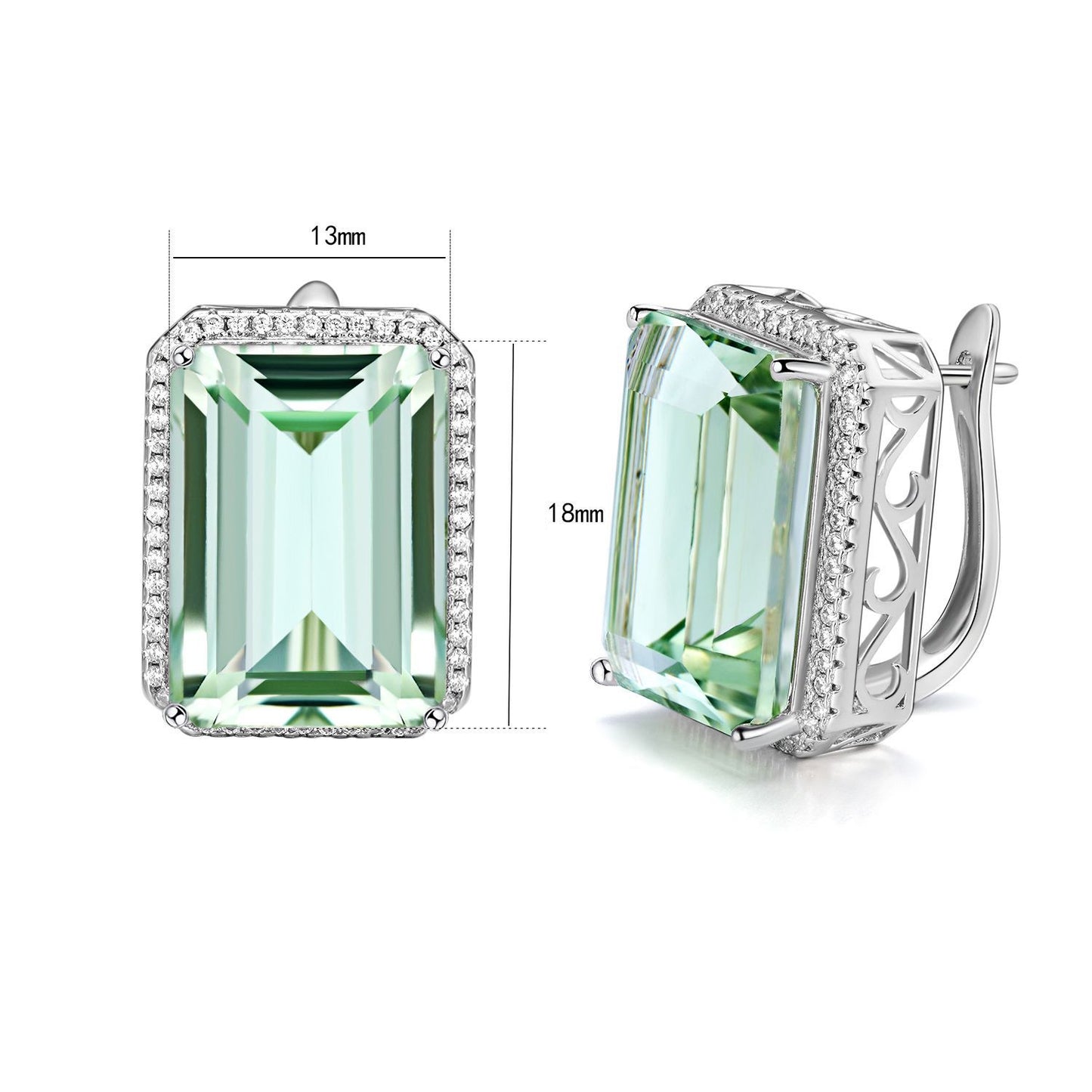 Abu Dhabi High-grade Natural Green Crystal Earrings