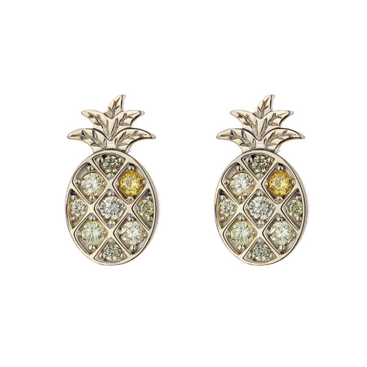 N'Djamena Sterling Silver Pineapple Earrings