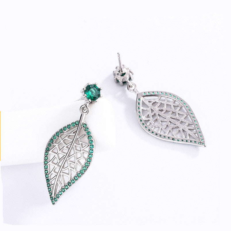 Kimberley Sterling Silver Earrings With Green Diamonds