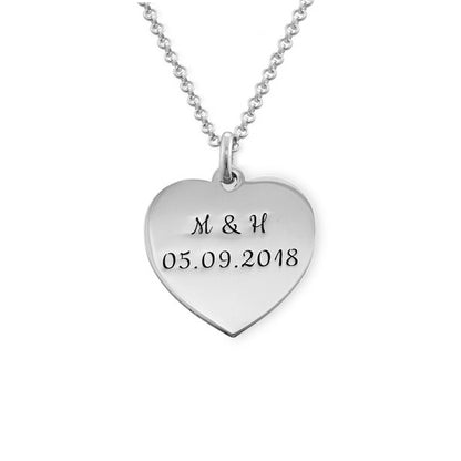 S925 Sterling Silver Heart Couple Necklace