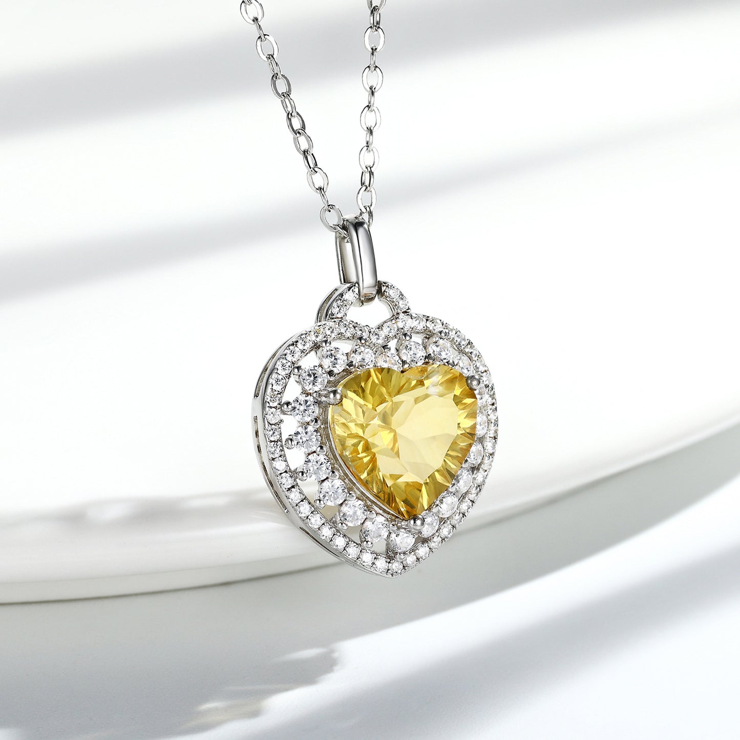 Chloè Heart Shape Citrine Necklace