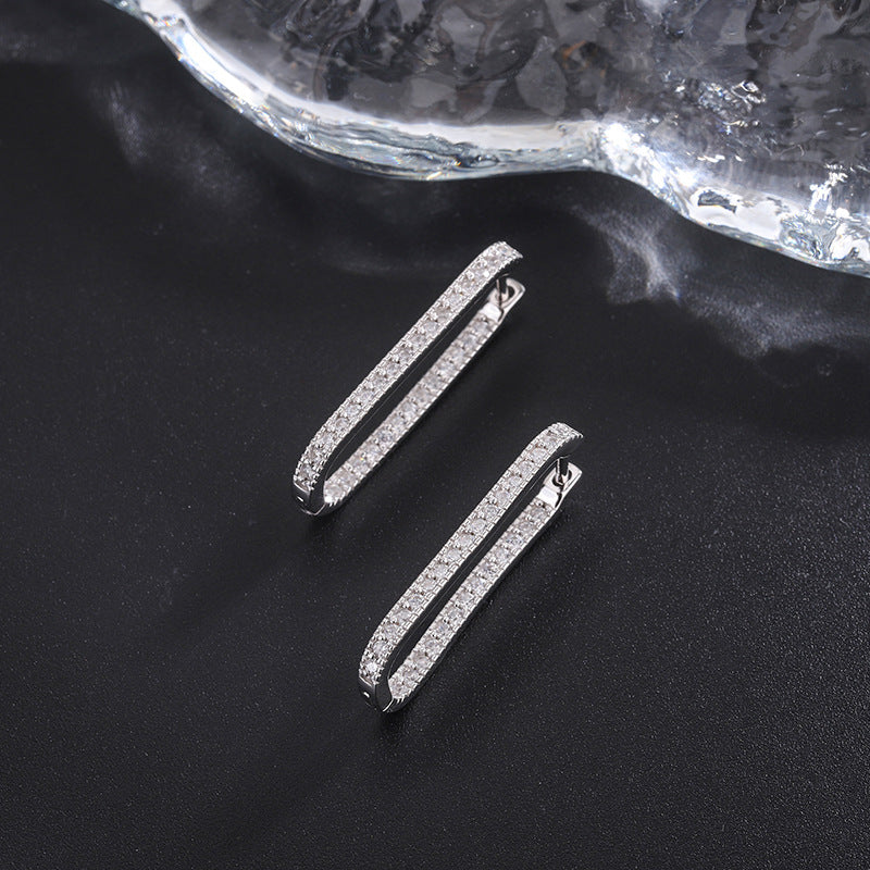 Alberton Sterling Silver Geometric U-shaped Earrings