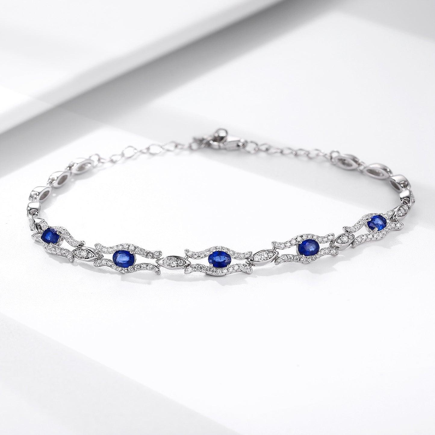 Zeila Silver Natural Sapphire Bracelet