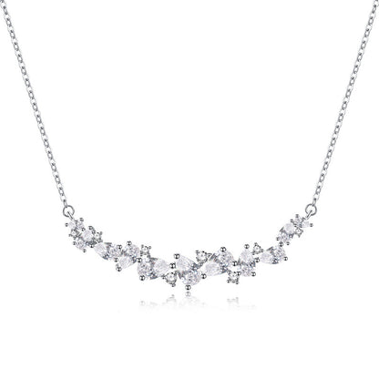 Becca Silver Wisteria Flower Smile Necklace Zircon