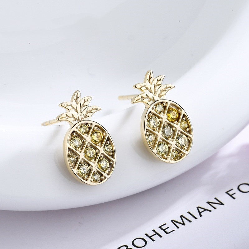 N'Djamena Sterling Silver Pineapple Earrings