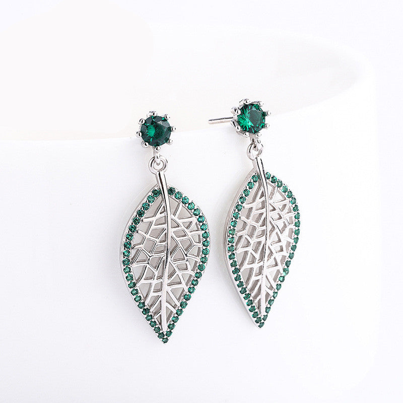 Kimberley Sterling Silver Earrings With Green Diamonds