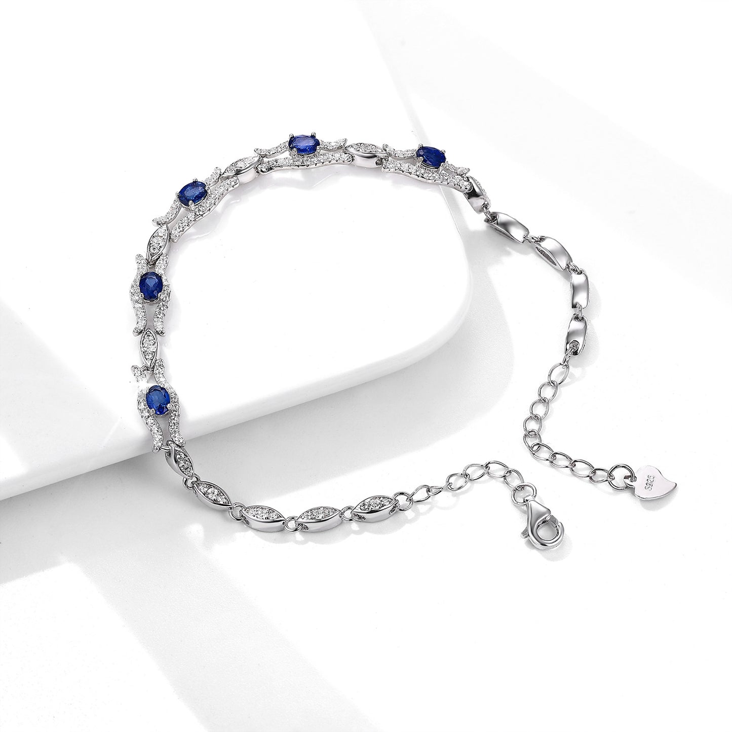 Zeila Silver Natural Sapphire Bracelet