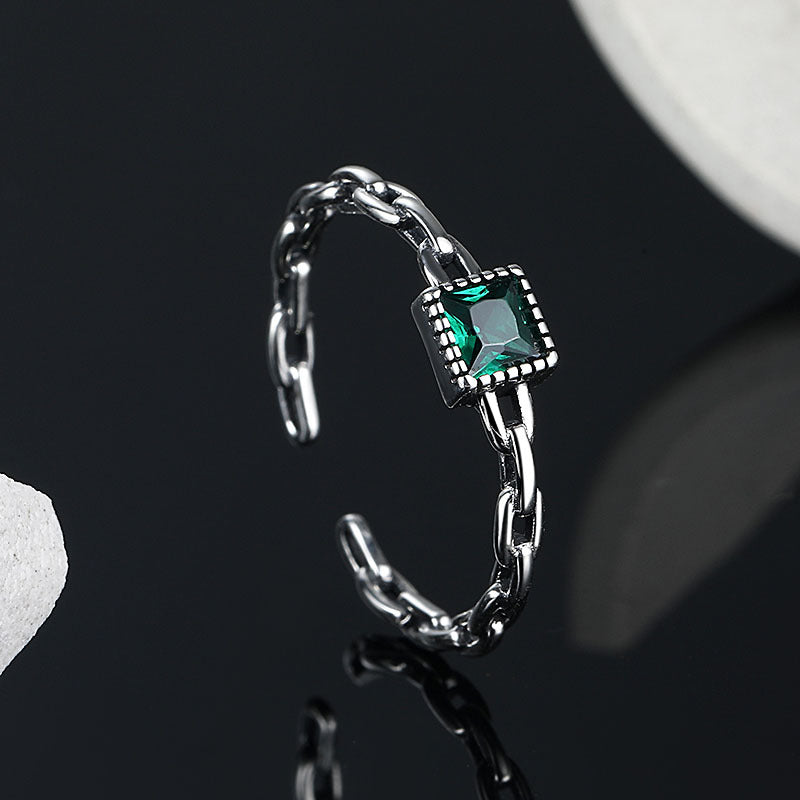 Maria Sterling Silver Emerald Zircon Ring