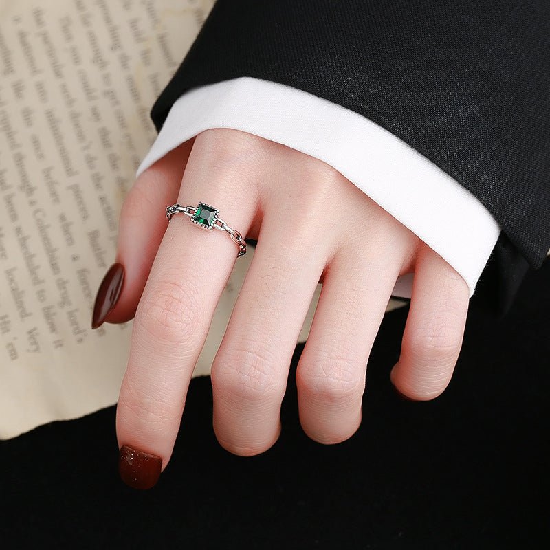 Maria Sterling Silver Emerald Zircon Ring