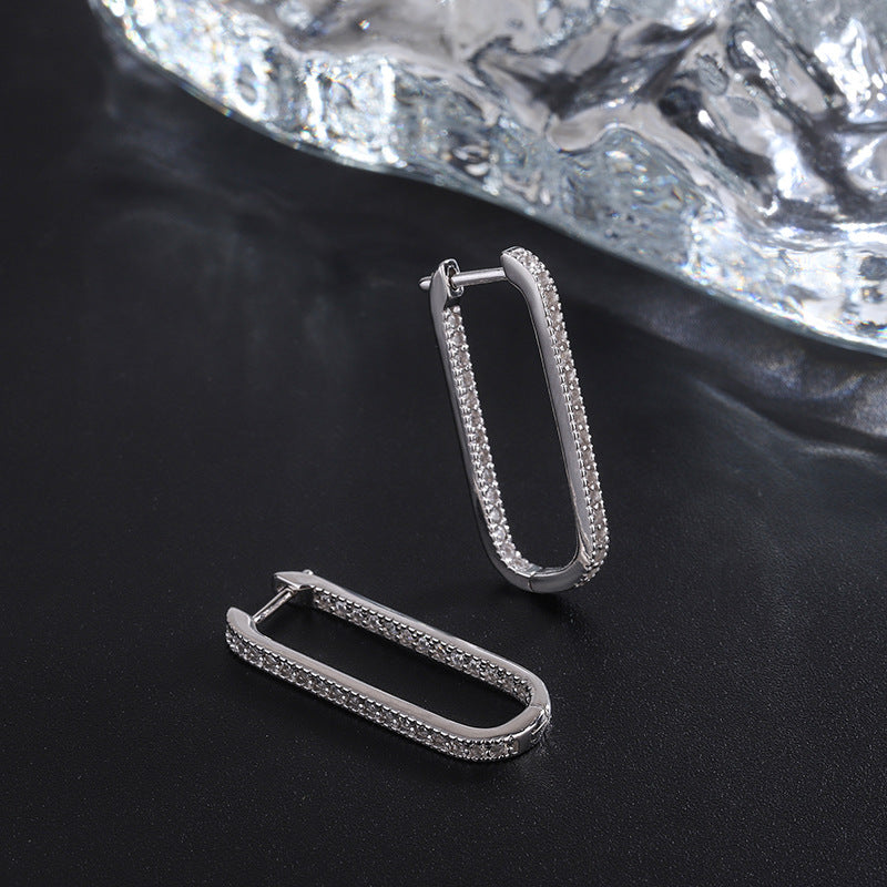 Alberton Sterling Silver Geometric U-shaped Earrings