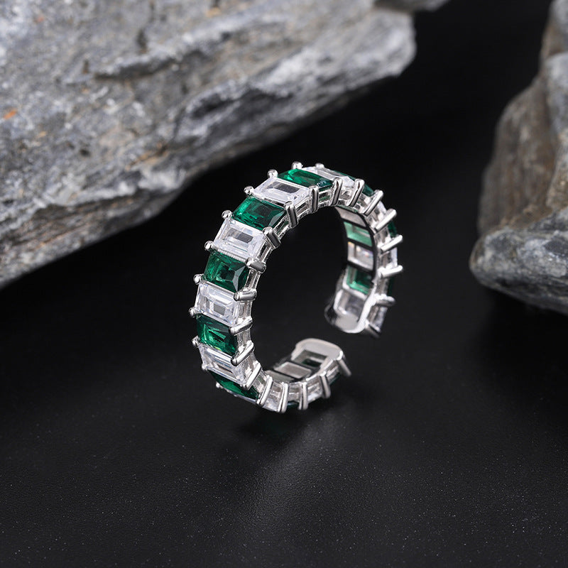 Abigail Square Diamond Smaragdring