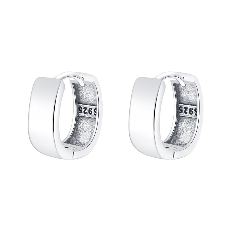 Evaton Silver Round Ear Buckle Earrings