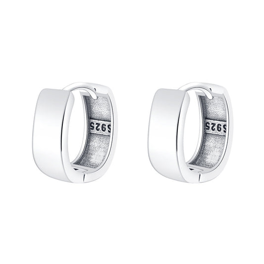 Evaton Silver Round Ear Buckle Earrings