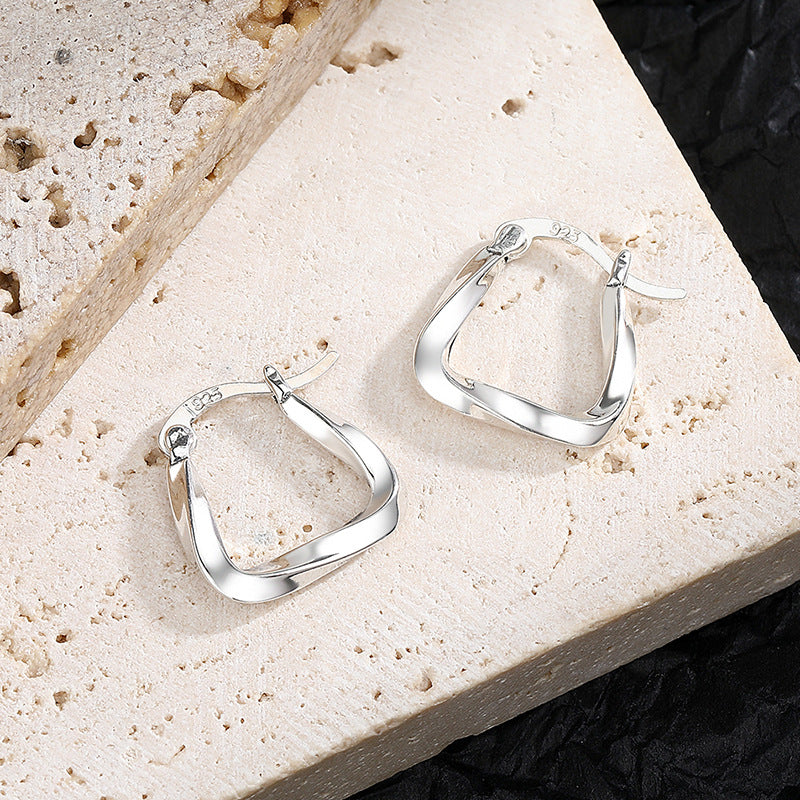 Bonjaneni Sterling Silver Geometric Earrings