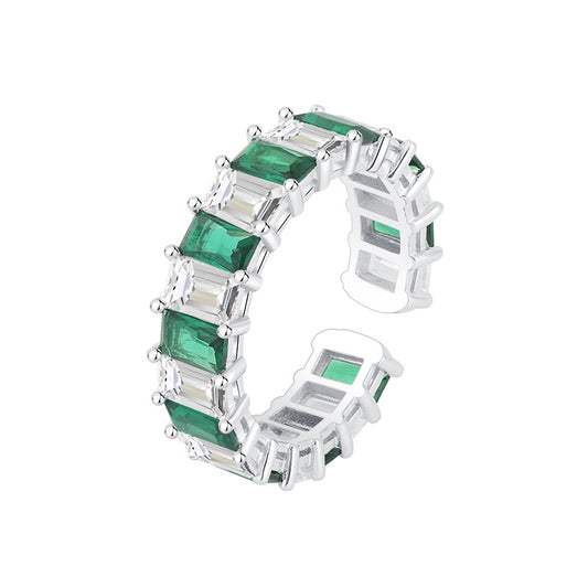 Abigail Square Diamond Emerald Ring