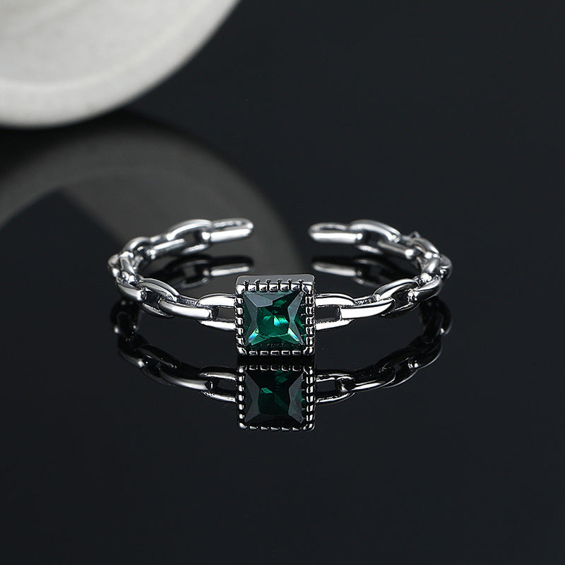 Maria Sterling Silver Emerald Zircon Ring