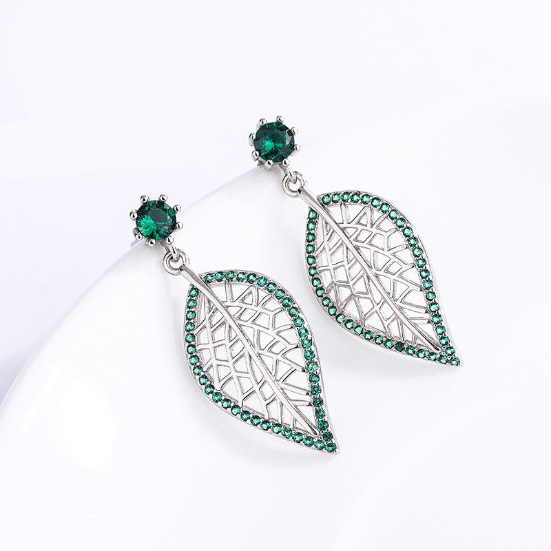 Kimberley Sterling Silver Earrings With Green Diamonds